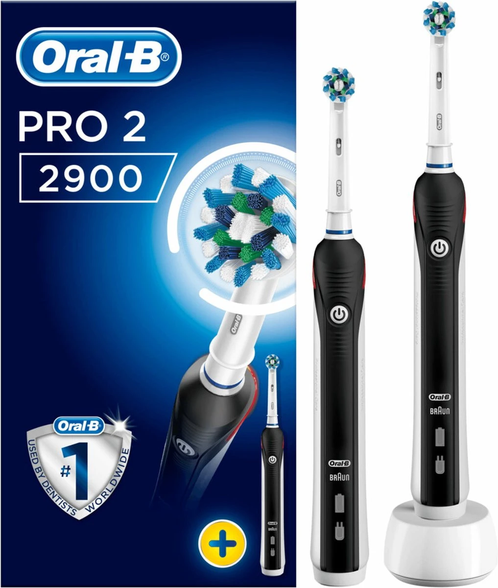 Oral B Oral_B Pro 2 - 2900 - Duoverpakking Elektrische Tandenborstel - Zwart 21 Oral B Oral_B Pro 2 - 2900 - Duoverpakking Elektrische Tandenborstel - Zwart - Afbeelding 20