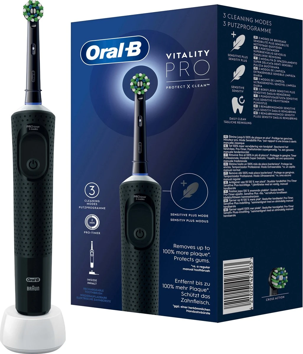 Oral B Oral-B Elektrische Tandenborstel Vitality Pro X Clean Zwart 1 Stuk 3 Oral B Oral-B Elektrische Tandenborstel Vitality Pro X Clean Zwart 1 Stuk