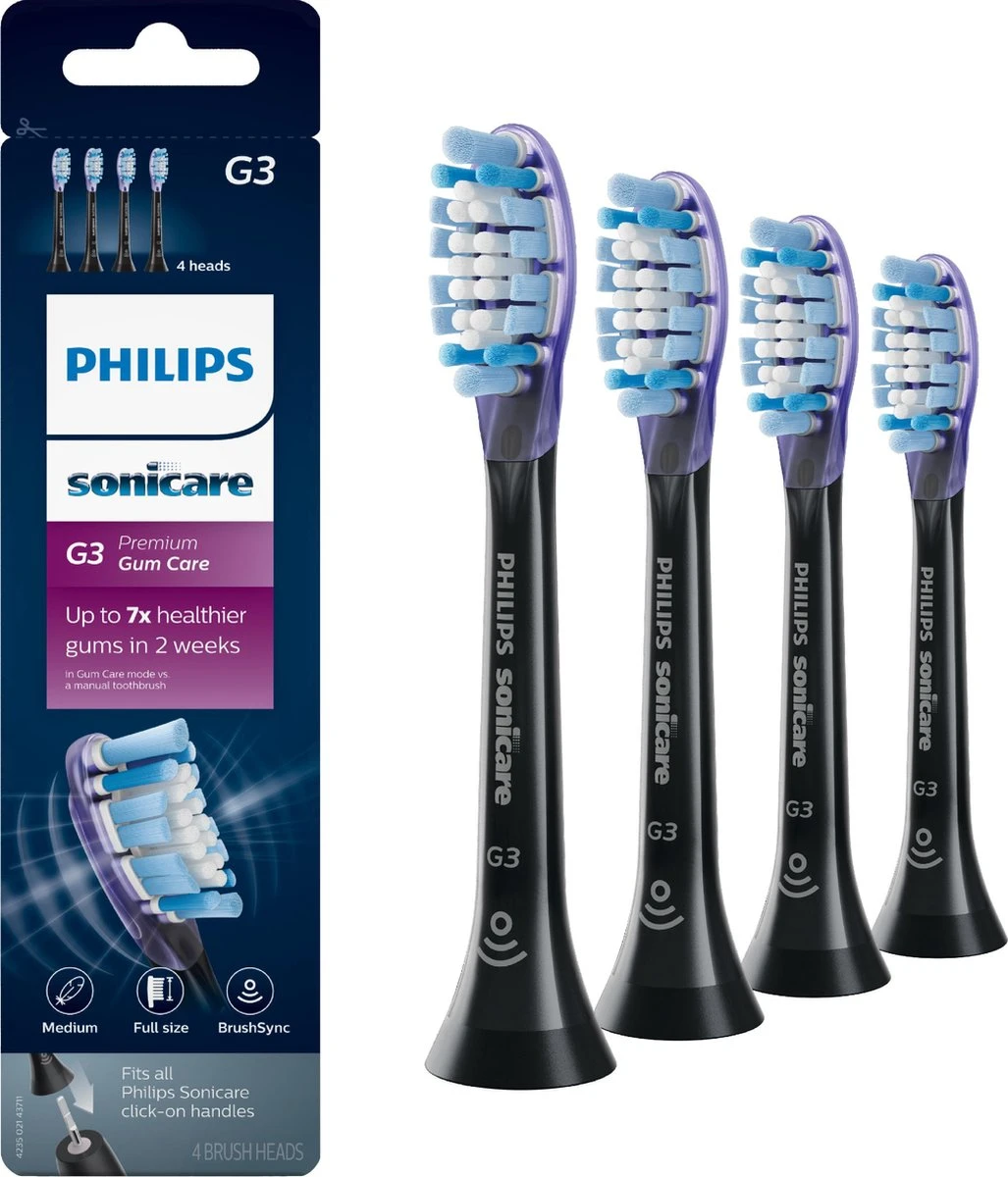 Philips Sonicare G3 Premium Gum Care HX9054/33 - Opzetborstel - 4 Stuks 3 Philips Sonicare G3 Premium Gum Care HX9054/33 - Opzetborstel - 4 Stuks