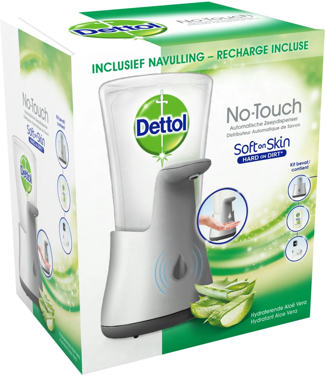Dettol - Handzeep - Automatische Zeepdispenser - No Touch - Met Navulling Hydraterende Aloë Vera 250ml - Antibacterieel 4 Dettol - Handzeep - Automatische Zeepdispenser - No Touch - Met Navulling Hydraterende Aloë Vera 250ml - Antibacterieel - Afbeelding 2