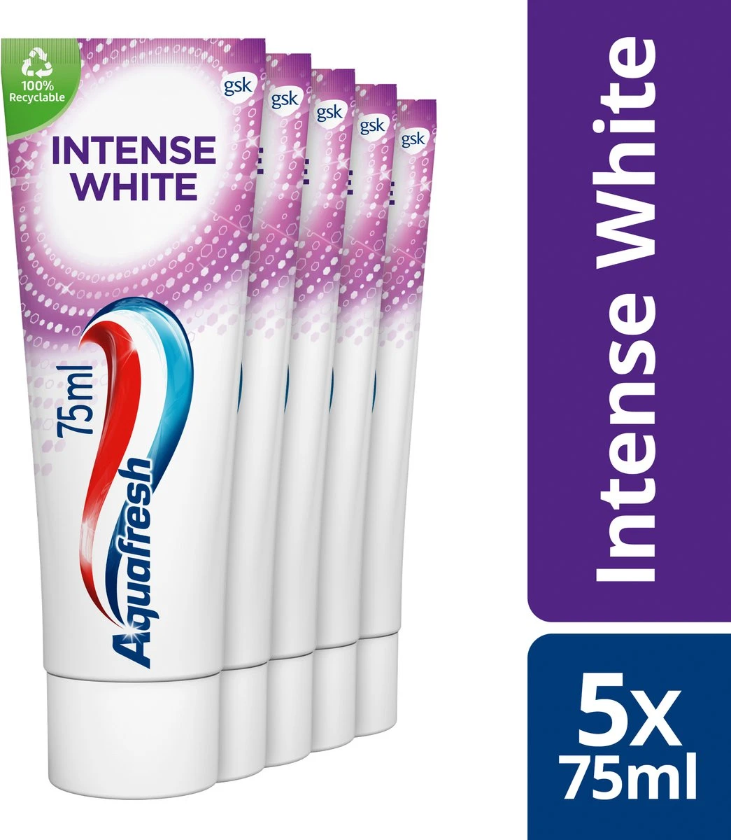 Aquafresh Intense White - Tandpasta - Voordeelverpakking - 5x75ml 3 Aquafresh Intense White - Tandpasta - Voordeelverpakking - 5x75ml
