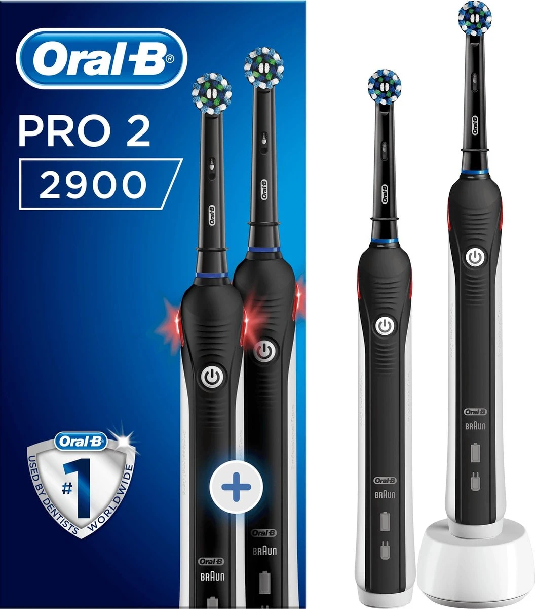 Oral B Oral_B Pro 2 - 2900 - Duoverpakking Elektrische Tandenborstel - Zwart 2 Oral B Oral_B Pro 2 - 2900 - Duoverpakking Elektrische Tandenborstel - Zwart