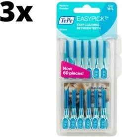 TePe Easypick M/L - Blauw - 3 X 60 Stuks - Voordeelverpakking -Verzorgingsproducten 1070x1200 1