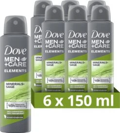 Dove Men+Care Elements Minerals & Sage Anti-Transpirant Deodorant Spray - 6 X 150 Ml - Voordeelverpakking