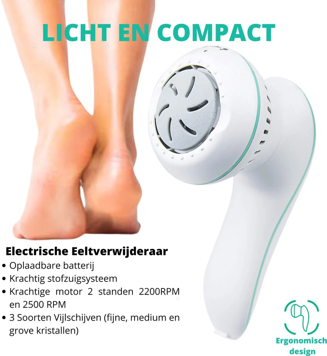 Forgoods Elektrische Eelt Verwijderaar Met Stofzuigsysteem - Eeltverwijderaar - USB Oplaadbaar - Krachtigste Motor Op De Markt - IPX7 Waterbestendig - Voetvijl - Inclusief Adapter - Extra 2 Sets Vijlschijven - Model 2023 5 Forgoods Elektrische Eelt Verwijderaar Met Stofzuigsysteem - Eeltverwijderaar - USB Oplaadbaar - Krachtigste Motor Op De Markt - IPX7 Waterbestendig - Voetvijl - Inclusief Adapter - Extra 2 Sets Vijlschijven - Model 2023 - Afbeelding 3