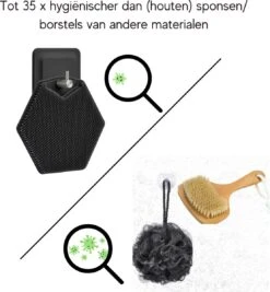 Badborstel - Siliconen Badborstel - Doucheborstel - Lichaamsborstel - Gezichtsborstel - Huidborstel - Scrub Handschoen - Massagespons - Massage Handschoen - Duurzaam - Exfoliërende Werking - Scrubben - Alle Huidtypen - Ergonomisch Handvat Met Zuignap -Verzorgingsproducten 1109x1200