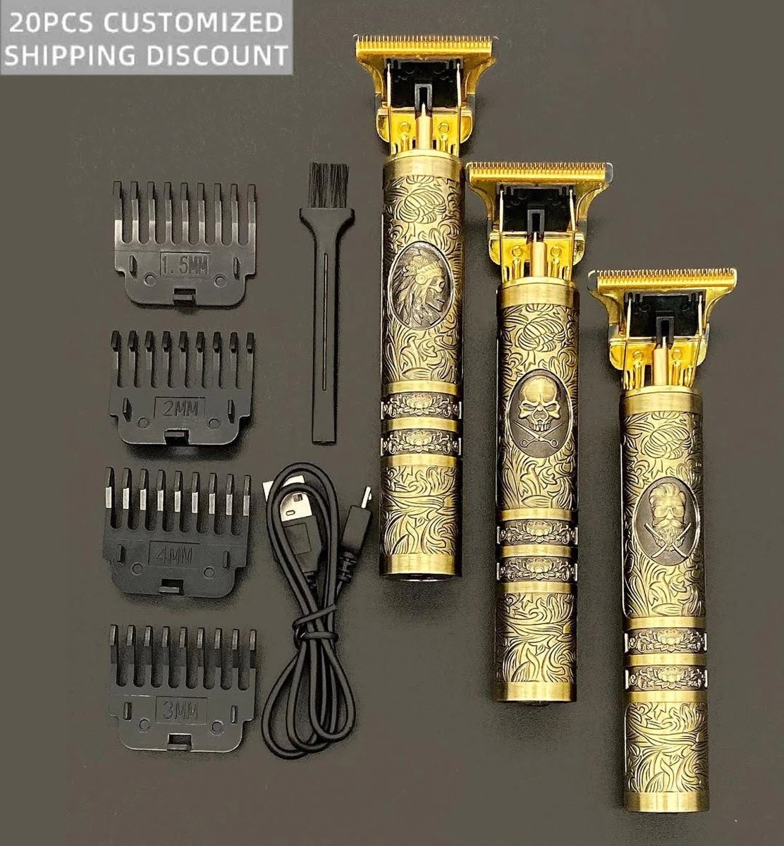 Baardtrimmer, Tondeuse, Scheerapparaat, Elektrisch, Oplaadbaar, Waterdicht, Draadloos, Goud, Buddha 4 Baardtrimmer, Tondeuse, Scheerapparaat, Elektrisch, Oplaadbaar, Waterdicht, Draadloos, Goud, Buddha - Afbeelding 2