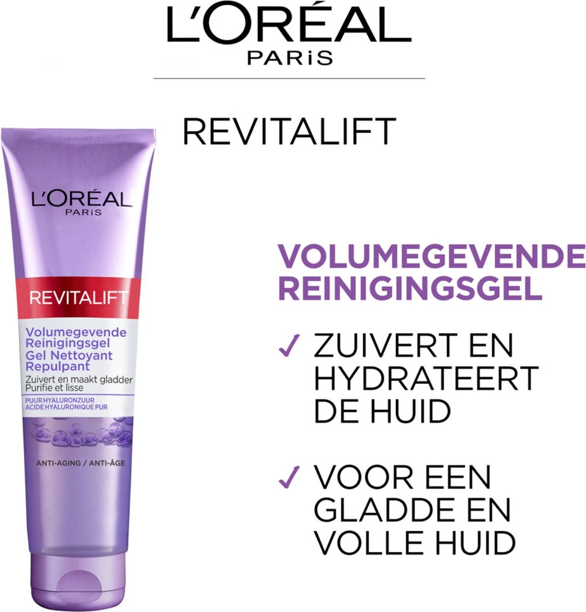 L'Oréal Paris Revitalift Volumegevende Reinigingsgel - Gezichtsreiniger Met Hyaluronzuur - 150 Ml 5 L'Oréal Paris Revitalift Volumegevende Reinigingsgel - Gezichtsreiniger Met Hyaluronzuur - 150 Ml - Afbeelding 3