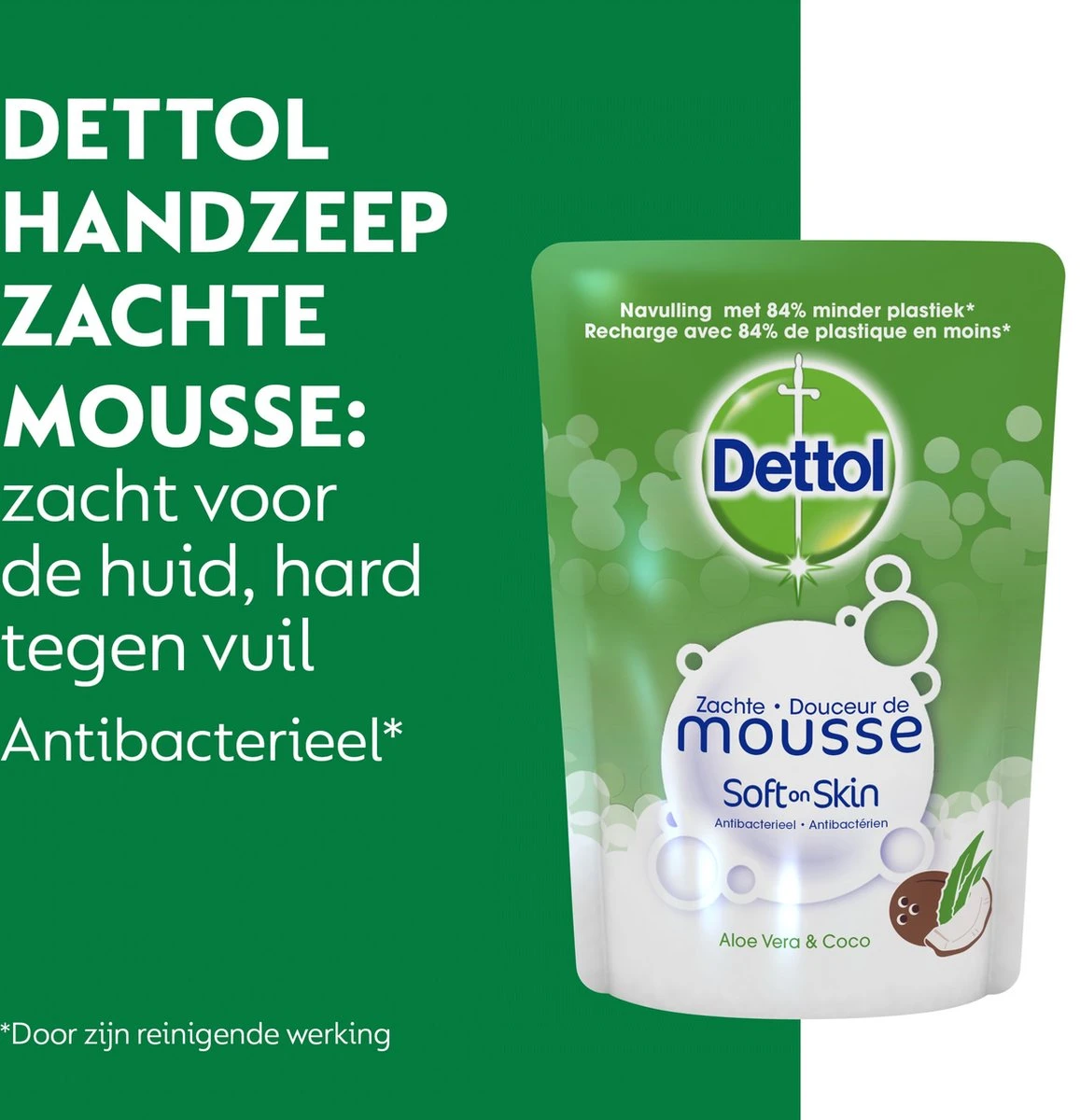 Dettol Handzeep Zachte Mousse - Antibacterieel - Navulling Magic Foam - Aloe Vera & Coco - 200 Ml 5 Dettol Handzeep Zachte Mousse - Antibacterieel - Navulling Magic Foam - Aloe Vera & Coco - 200 Ml - Afbeelding 3