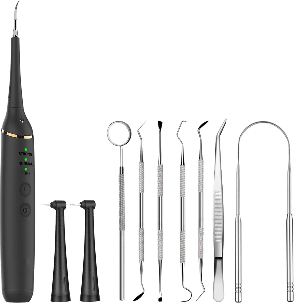 ExCorn Elektrische Tandsteen Verwijderaar - Inclusief 6-delig Tandartsset - 3 Standen - Elektrisch Tandplak Verwijderen - Tanden Polijsten 3 ExCorn Elektrische Tandsteen Verwijderaar - Inclusief 6-delig Tandartsset - 3 Standen - Elektrisch Tandplak Verwijderen - Tanden Polijsten