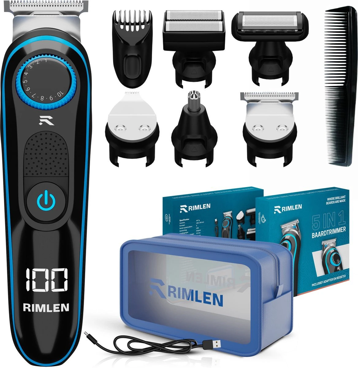 5 In 1 Baardtrimmer Voor Mannen - Trimmer Voor Baard En Lichaam - Neus En Oor -Bodygroomer - 0.5-10MM 3 5 In 1 Baardtrimmer Voor Mannen - Trimmer Voor Baard En Lichaam - Neus En Oor -Bodygroomer - 0.5-10MM