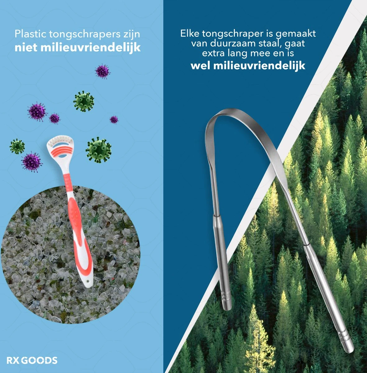 RX Goods RVS Tongschraper Voor Mondverzorging – 4 Stuks – Tongreiniger, Tongborstel & Tong Schraper – Duurzaam & Herbruikbaar 12 RX Goods RVS Tongschraper Voor Mondverzorging – 4 Stuks – Tongreiniger, Tongborstel & Tong Schraper – Duurzaam & Herbruikbaar - Afbeelding 10