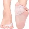 Merkloos Siliconen Teenspreider Voor 3 Tenen - Bunion Beschermer - Voorvoetkussen - Hallux Valgus Tegen Pijn - Voor In Schoenen - Set Van 2 - Wit