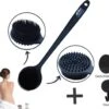 Blubs® – Badborstel – Dry Brush – Rug Scrubber – Lichaamsborstel – Rugborstel Douche Met Steel – Huidborstel – Doucheborstel – Bad- & Doucheaccessoires – Badborstel Met Steel – Doucheborstel Rugborstel – Siliconen Borstel – Massage – Zwart -Verzorgingsproducten 1200x1029 1