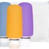TRVLMORE Silicone Reisflesjes - Navulbaar - Handbagage - 100 ML - 3 Stuks - Oranje/Paars/Blauw -Verzorgingsproducten 1200x1042 3