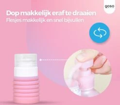 QOSO Reisflesjes Set 8-Delig | Reisflesjes Handbagage Opvouwbaar | Mini Shampoo & Reispotjes Hervulbaar Klein | Reisflesjes 100ml In 4 Kleuren | Navulbare Reisflesjes In Een Reisset -Verzorgingsproducten 1200x1048