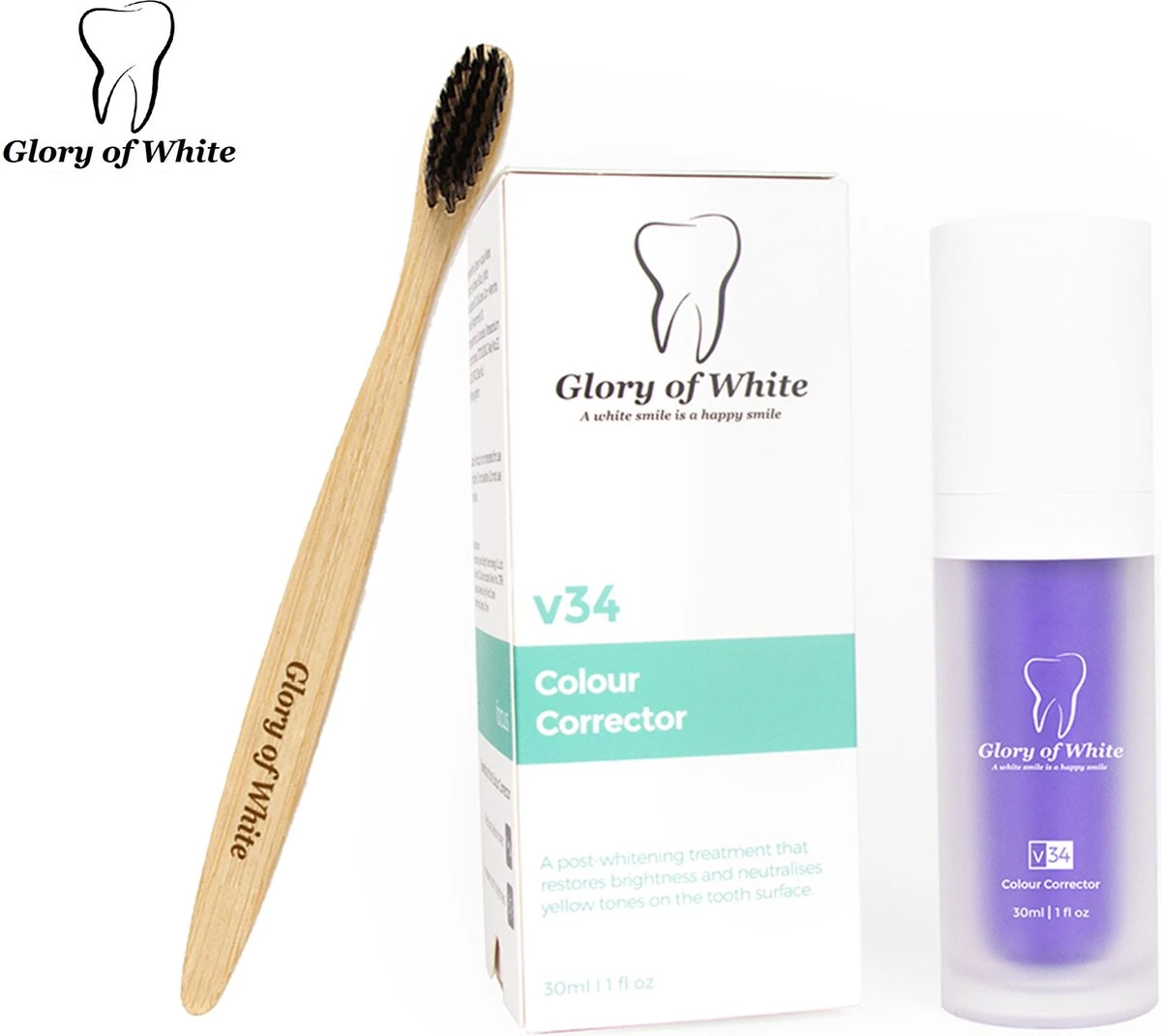 Glory Of White V34 Serum - Kleurcorrector - Witte Tanden - Tandpasta - Tanden Reinigen - Teeth Whitening - 30ML 3 Glory Of White V34 Serum - Kleurcorrector - Witte Tanden - Tandpasta - Tanden Reinigen - Teeth Whitening - 30ML