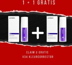 Witte Tanden Kleur Corrector - Superdeal - 1 + 1 GRATIS - Kleur Tanden Wit Door Te Poetsen Thuis - Tanden Bleken - Tanden Witte - Foam Voor Witte Tanden
