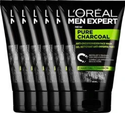 L’Oréal Paris Men Expert Pure Charcoal Gezichtsreiniging - 6 X 100 Ml - Voordeelverpakking