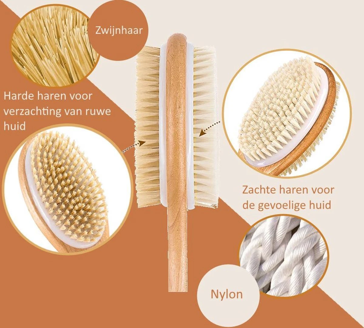 Blubs® – Houten Badborstel – Dry Brush – Rug Scrubber – Lichaamsborstel – Rugborstel Douche Met Steel – Huidborstel – Rugborstel Hout – Houten Badborstel Met Steel – Doucheborstel Met Steel – Houten Borstel – Droogborstel – Massage – Blauw 4 Blubs® – Houten Badborstel – Dry Brush – Rug Scrubber – Lichaamsborstel – Rugborstel Douche Met Steel – Huidborstel – Rugborstel Hout – Houten Badborstel Met Steel – Doucheborstel Met Steel – Houten Borstel – Droogborstel – Massage – Blauw - Afbeelding 2