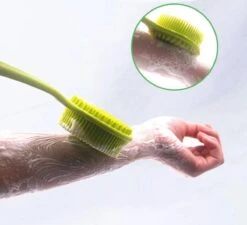 Blubs® – Badborstel – Dry Brush – Rug Scrubber – Lichaamsborstel – Rugborstel Douche Met Steel – Huidborstel – Rugborstel Kunststof – Badborstel Met Steel – Doucheborstel Met Steel – Siliconen Borstel – Droogborstel – Massage – Groen -Verzorgingsproducten 1200x1092 2