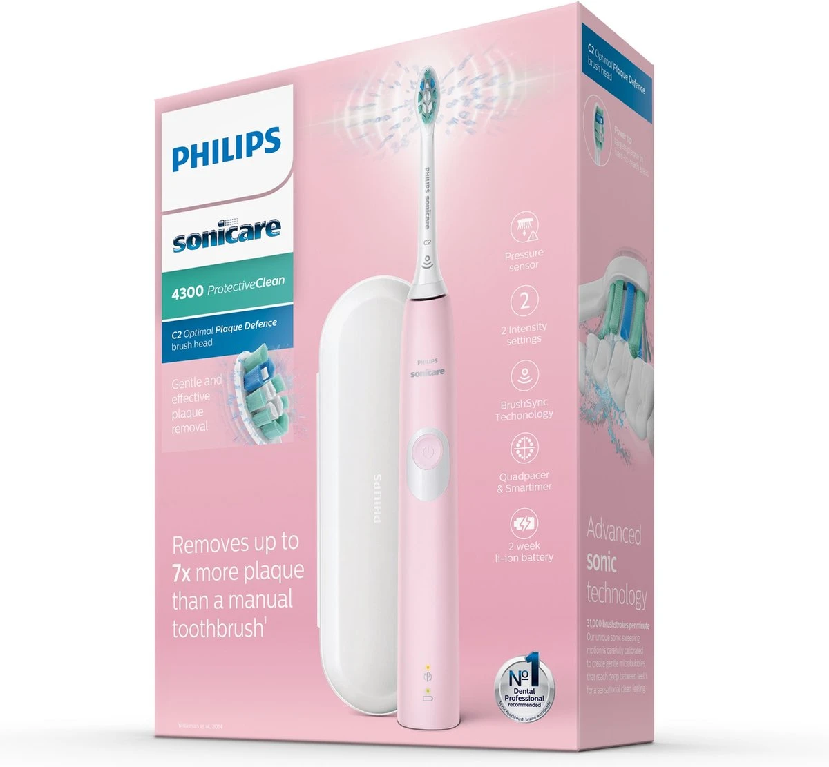 Philips ProtectiveClean 4300 Series HX6806/03 - Elektrische Tandenborstel - Roze 6 Philips ProtectiveClean 4300 Series HX6806/03 - Elektrische Tandenborstel - Roze - Afbeelding 4