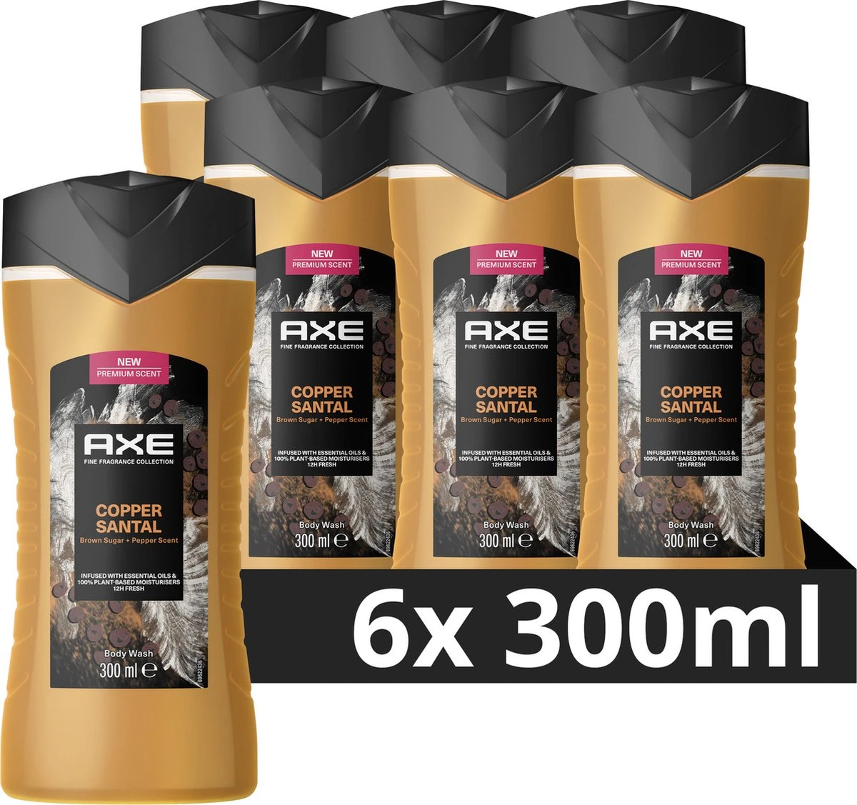 AXE Fine Fragrance Collection Copper Santal Douchegel - 6 X 300 Ml - Voordeelverpakking 3 AXE Fine Fragrance Collection Copper Santal Douchegel - 6 X 300 Ml - Voordeelverpakking