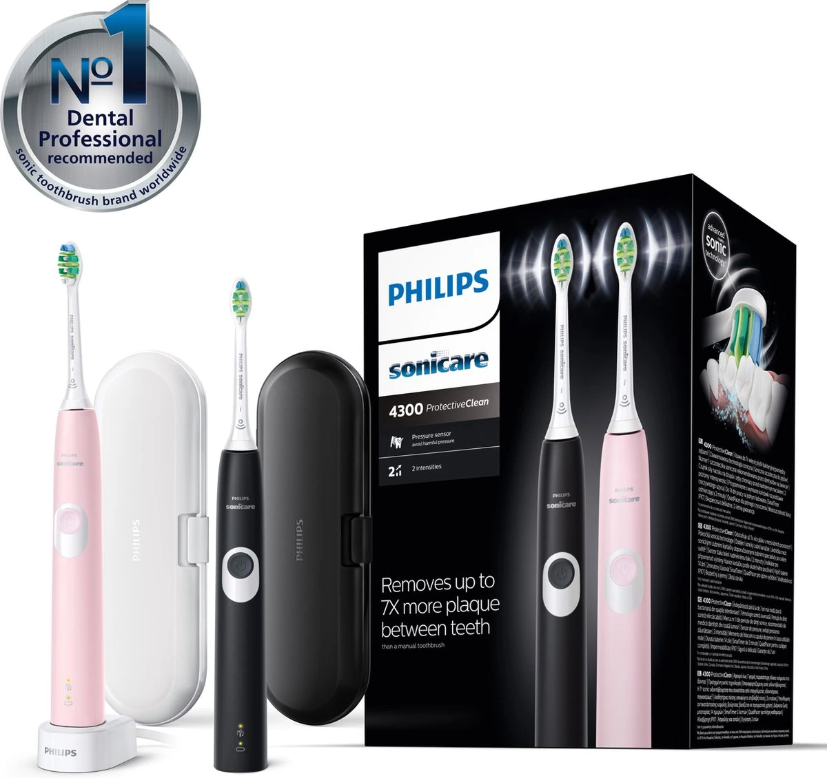 Philips Sonicare ProtectiveClean 4300 HX6800/35 - Elektrische Tandenborstel - Roze & Zwart 4 Philips Sonicare ProtectiveClean 4300 HX6800/35 - Elektrische Tandenborstel - Roze & Zwart - Afbeelding 2