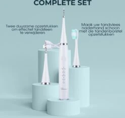 Merkloos Tandsteen Verwijderaar Elektrisch – Tandenborstel Opzetstukken - Tandarts Spiegel - 5 Standen -Wit -Verzorgingsproducten 1200x1139 7
