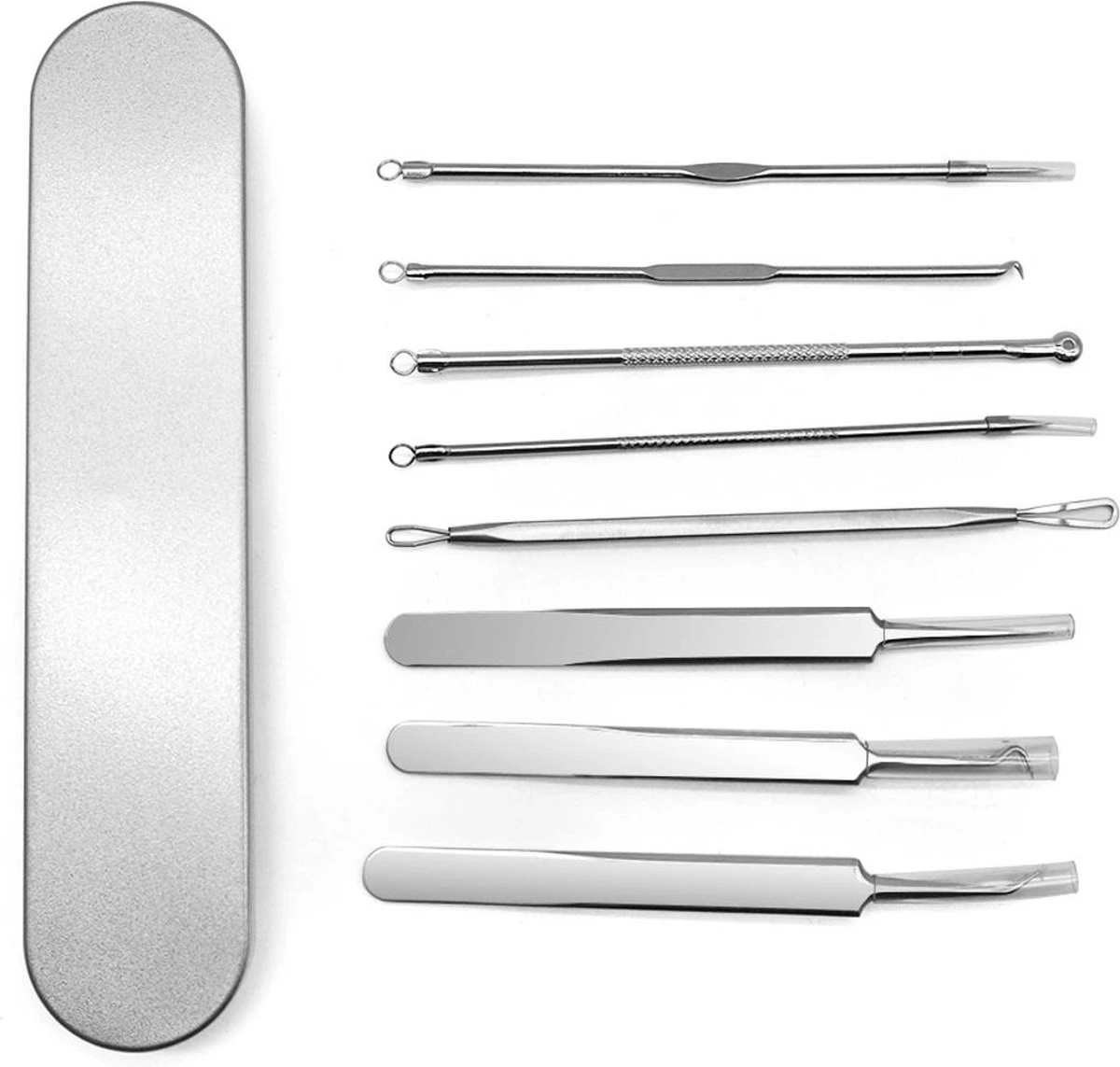 Mee-eters Verwijderen - Blackhead Remover - Puistjes - Professionele Kit - 8 Luxe Puisten Lepels - Mee Eter Lepel Met Een Handig Opbergdoosje 4 Mee-eters Verwijderen - Blackhead Remover - Puistjes - Professionele Kit - 8 Luxe Puisten Lepels - Mee Eter Lepel Met Een Handig Opbergdoosje - Afbeelding 2