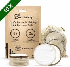 Wasbare Wattenschijfjes 10 Bamboe Wattenschijfjes - Herbruikbare Wattenschijfjes - Make Up Pads Zoogcompressen Zero Waste