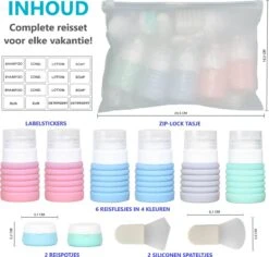 QOSO Reisflesjes Set 8-Delig | Reisflesjes Handbagage Opvouwbaar | Mini Shampoo & Reispotjes Hervulbaar Klein | Reisflesjes 100ml In 4 Kleuren | Navulbare Reisflesjes In Een Reisset -Verzorgingsproducten 1200x1148 1