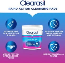 Clearasil Ultra Rapid Action Pads - Reinigingsdoekjes - 2 X 65 Stuks -Verzorgingsproducten 1200x1164 13