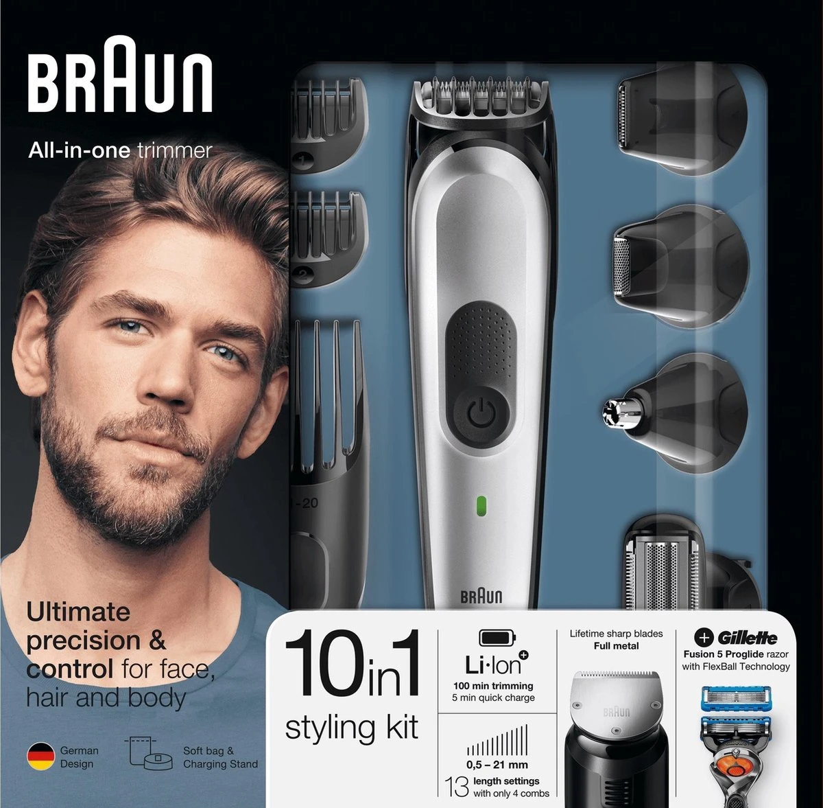 Braun Multigroomer 7221 - 10 In 1 Trimmer - Baardtrimmer Haartrimmer Bodygroomer 16 Braun Multigroomer 7221 - 10 In 1 Trimmer - Baardtrimmer Haartrimmer Bodygroomer - Afbeelding 14