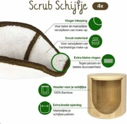 16 Herbruikbare Wattenschijfjes + Bamboe Houder - 12x Dagelijks 4x Scrub 4 Laags - Wasbare Wattenschijfjes Makeup Pads Zero Waste -Verzorgingsproducten 1200x1179 19