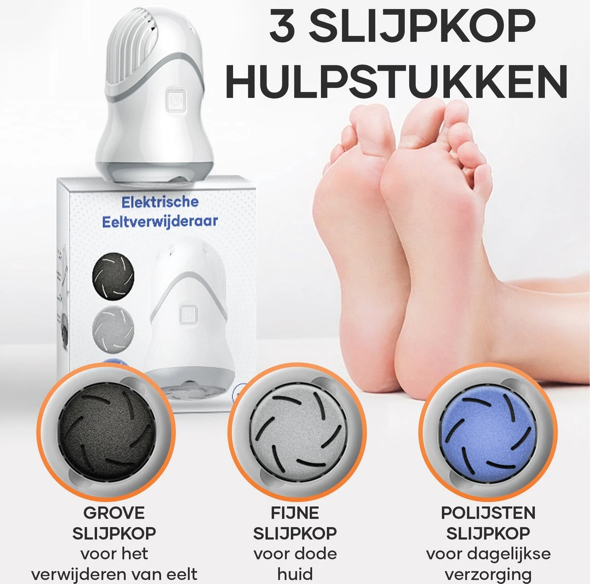 MW® Elektrische Eeltverwijderaar - Voetvijl - Eelt Verwijderaar - Elektrische Vijl - 3 Vijlschijven 10 MW® Elektrische Eeltverwijderaar - Voetvijl - Eelt Verwijderaar - Elektrische Vijl - 3 Vijlschijven - Afbeelding 8