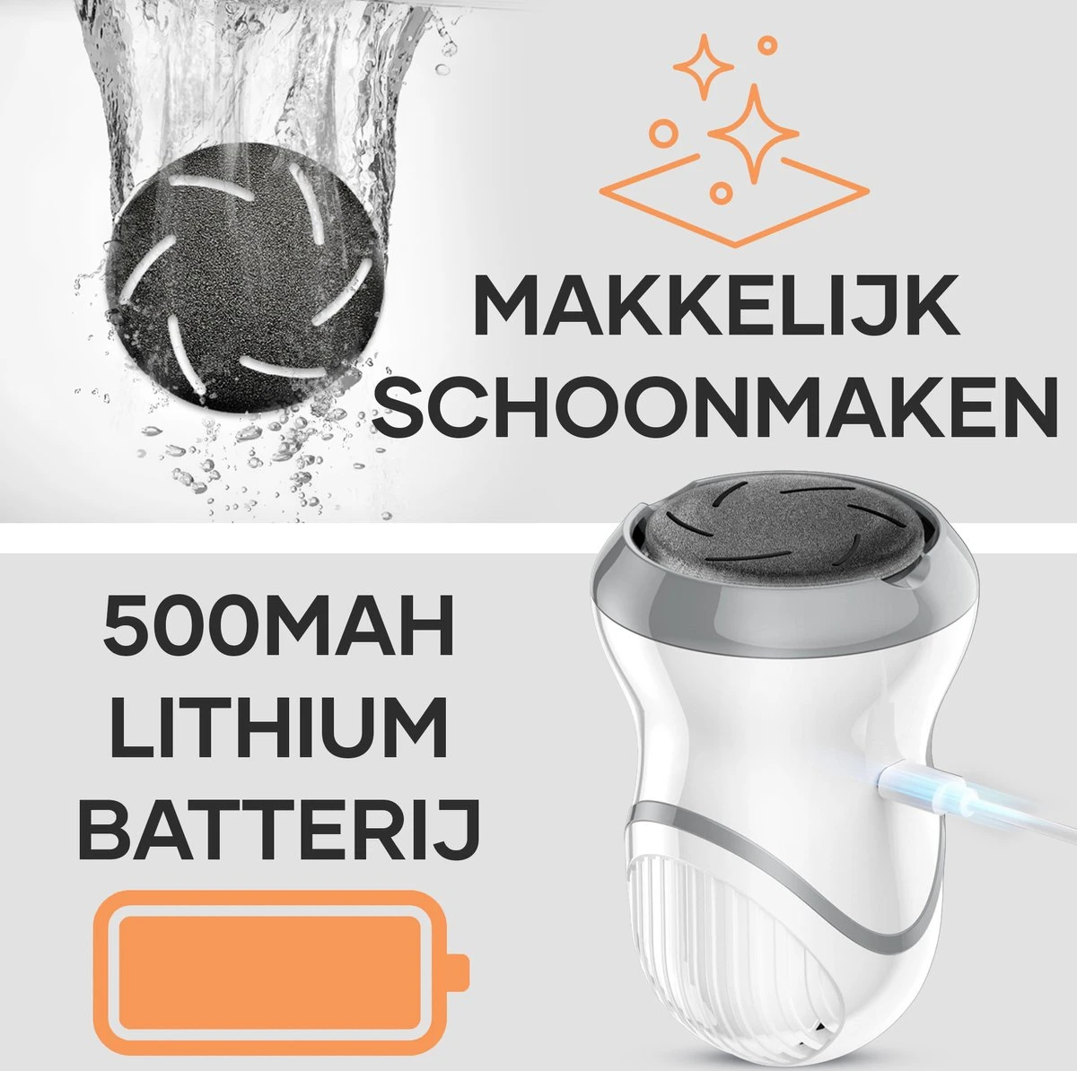 MW® Elektrische Eeltverwijderaar - Voetvijl - Eelt Verwijderaar - Elektrische Vijl - 3 Vijlschijven 4 MW® Elektrische Eeltverwijderaar - Voetvijl - Eelt Verwijderaar - Elektrische Vijl - 3 Vijlschijven - Afbeelding 2