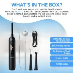 Merkloos Tandsteen Verwijderaar - 5 Standen - Inclusief Tandarts Set - Met 3 Opzetstukken - Elektrisch - Tandplak -Verzorgingsproducten 1200x1196 16