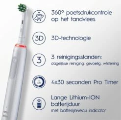 Oral B Oral-B Pro 3 3500 - Elektrische Tandenborstel - Wit 16 Oral B Oral-B Pro 3 3500 - Elektrische Tandenborstel - Wit -Verzorgingsproducten 1200x1197 11