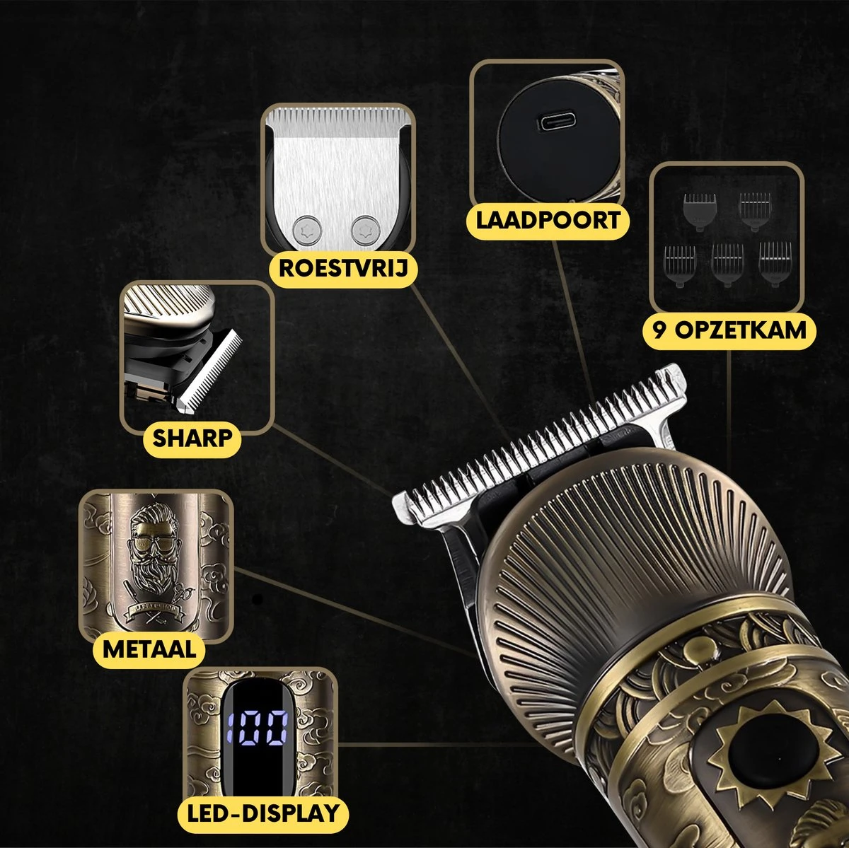 6-in-1 Baardtrimmer Mannen - Trimmer Voor Baard En Lichaam - Incl. 6 Opzetstukken - Bodygroomer Mannen - Bodytrimmer Heren - Tondeuse - 0.5-15MM - Neus En Oor 18 6-in-1 Baardtrimmer Mannen - Trimmer Voor Baard En Lichaam - Incl. 6 Opzetstukken - Bodygroomer Mannen - Bodytrimmer Heren - Tondeuse - 0.5-15MM - Neus En Oor - Afbeelding 16