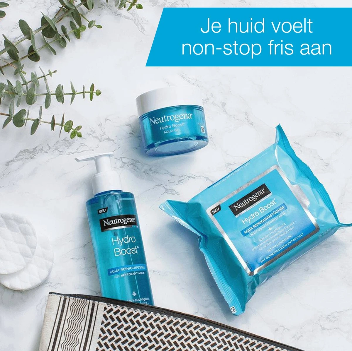 Neutrogena Hydro Boost Aqua Reinigingsdoekjes, Met Neutrogena Reinigingstechnologie, Hyaluronzuur En Een Hydraterende Crème, 3 X 25 Stuks 10 Neutrogena Hydro Boost Aqua Reinigingsdoekjes, Met Neutrogena Reinigingstechnologie, Hyaluronzuur En Een Hydraterende Crème, 3 X 25 Stuks - Afbeelding 8