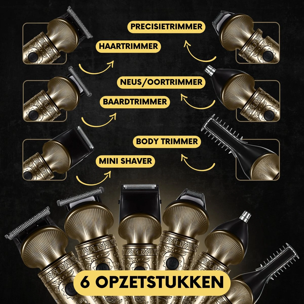 6-in-1 Baardtrimmer Mannen - Trimmer Voor Baard En Lichaam - Incl. 6 Opzetstukken - Bodygroomer Mannen - Bodytrimmer Heren - Tondeuse - 0.5-15MM - Neus En Oor 9 6-in-1 Baardtrimmer Mannen - Trimmer Voor Baard En Lichaam - Incl. 6 Opzetstukken - Bodygroomer Mannen - Bodytrimmer Heren - Tondeuse - 0.5-15MM - Neus En Oor - Afbeelding 7