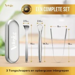 Xclusive-lifestyle® - Luxe RVS Tongschraperset - 4-Delige Professionele Tongreiniger - Mondverzorging - Mondhygiëne - Herbruikbaar En Duurzaam - Ayurveda - Aanbevolen Door Tandartsen -Verzorgingsproducten 1200x1200 1445