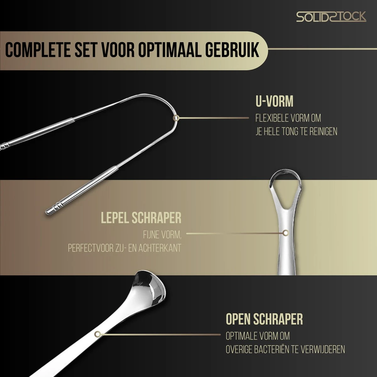 SolidStock Professionele Tongschraper Voor Mondverzorging - 4 Delige Tongreiniger - Ayurveda - RVS 6 SolidStock Professionele Tongschraper Voor Mondverzorging - 4 Delige Tongreiniger - Ayurveda - RVS - Afbeelding 4