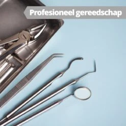 AdroitGoods 7 Delige RVS Tandarts Setje - Incl Haakje En Spiegel - Tandenstokers - Tandplak - Gebit Verzorging Setje -Verzorgingsproducten 1200x1200 1804
