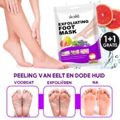 Voorkant 31 1+1 Gratis - Eeltverwijderaars - Voetmasker - Eeltsokken Peeling Sokken - Eeltverwijderaars - Voetmasker