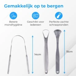 Nuvance - Professionele Tongschraper - 3 In 1 Set - Voor Mondverzorging - Tongreiniger - Tong Schraper - Tongue Scraper - RVS -Verzorgingsproducten 1200x1200 1844
