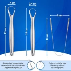 RVS Tongschraper Set - 4 Stuks - Mondverzorging - Tongreiniger, Tongborstel & Tong Schraper -Verzorgingsproducten 1200x1200 1857
