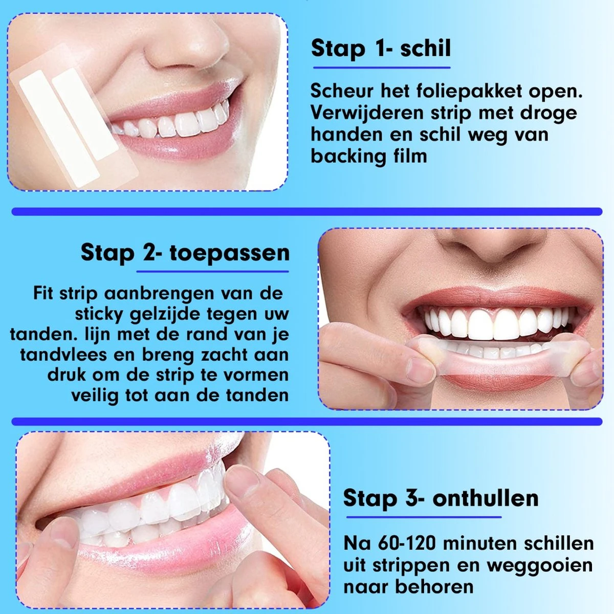 Diamond White - Teeth Whitening Strips - 28x Strips - Zonder Peroxide (0%) - Tandenbleekset - Tandenbleek Strips – Mint 6 Diamond White - Teeth Whitening Strips - 28x Strips - Zonder Peroxide (0%) - Tandenbleekset - Tandenbleek Strips – Mint - Afbeelding 4