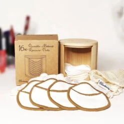 16 Herbruikbare Wattenschijfjes + Bamboe Houder - 12x Dagelijks 4x Scrub 4 Laags - Wasbare Wattenschijfjes Makeup Pads Zero Waste -Verzorgingsproducten 1200x1200 2212